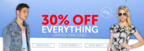 Скидка 30% в blue inc