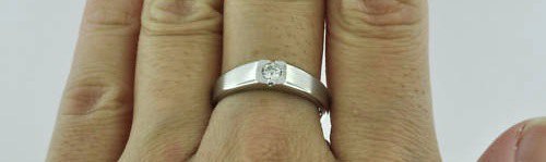 NEW STYLE 0.22ct DIAMOND SOLITAIRE BAND RING WHITE GOLD