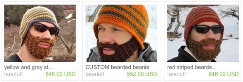 Шапка с бородой на Etsy
