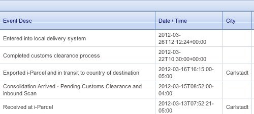 i-Parcel отслеживание посылки