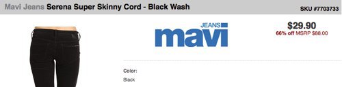 Mavi Jeans Serena $29.90